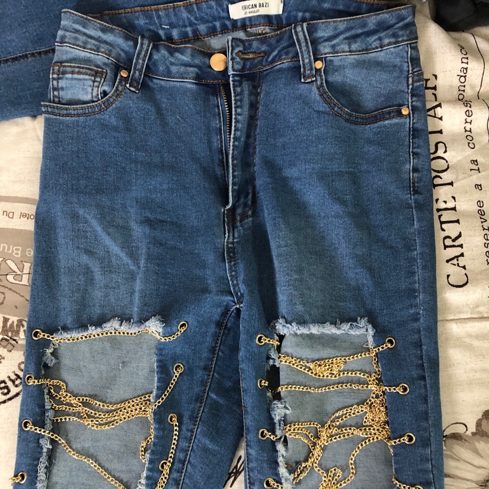 Denim Chain Shorts